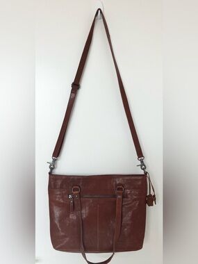 Spikes & Sparrow Brown Leather Laptop Shoulder Tote Bag Pockets Unisex